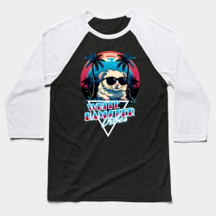 Retro Wave White Hamster Vibes Shirt Baseball T-Shirt